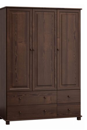 Kombinovaná šatní skříň z masivu borovice ořech