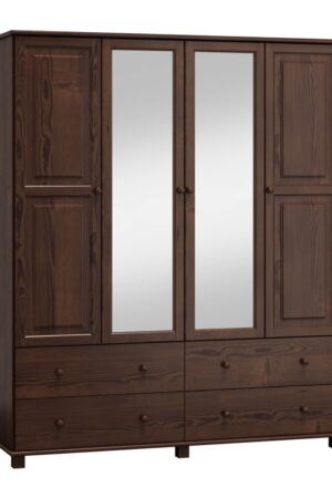 Skříň 4D BHAGIRA 4 z masivu borovice, šíře 180 cm