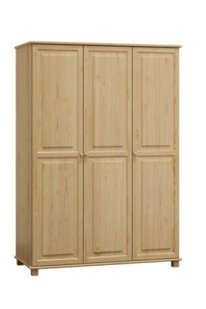 Třídveřová šatní skříň BHAGIRA 2 z masivu borovice