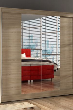 Šatní skříň HEMIS II se zrcadlem, dub sonoma