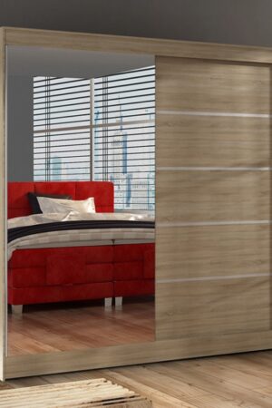 Šatní skříň HEMIS III se zrcadlem v dubu sonoma