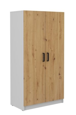 Šatní skříň AGEPSTA 2D ve světle šedé a dub artisan