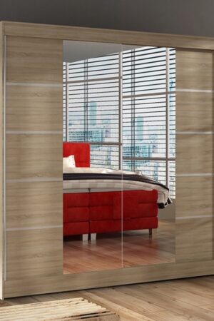 Šatní skříň HEMIS V se zrcadlem v dub sonoma