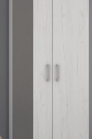 Skříň MANGONA v craft bílém a grafitovém provedení