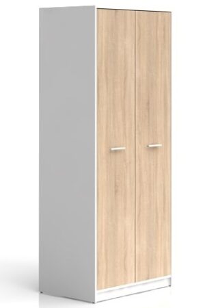 Dvoudvéřová skříň MARIONET bílá a dub sonoma