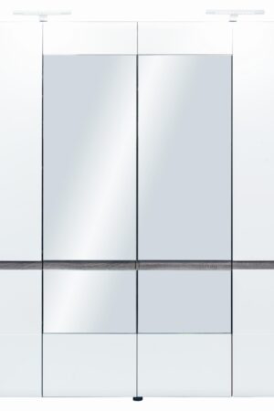 Skříň čtyřdveřová ALBIREO v dub sonoma truflový/bílý lesk