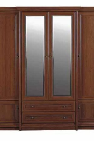Šatní skříň MAHARASH 4D2S v kaštanové barvě