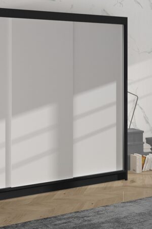 Šatní skříň HARDY II v černé a bílé barvě s moderním designem