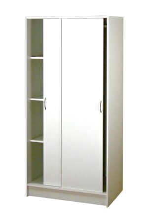 Skříň AMNE s posuvnými dveřmi v bílé barvě