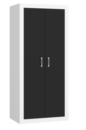 Šatní skříň GOUDINI 2D bílá/černý lesk