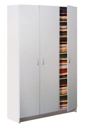 Bílá třídvéřová skříň ISDES s moderním designem