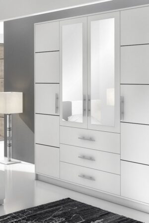 Bílá šatní skříň MALI 4D s moderním designem