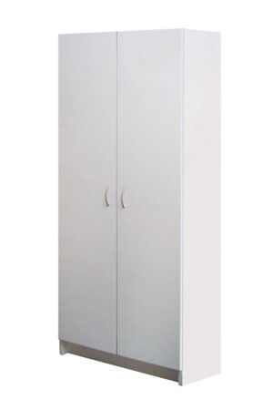 Bílá policová skříň MYLES s moderním designem