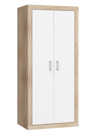 Skříň GOUDINI 2D v dubu sonoma a bílém lesku