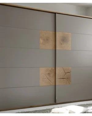 Šatní skříň Capri v dubu wotan a šedé barvě