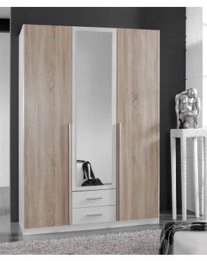 Šatní skříň Skate v dub sonoma a bílé barvě.