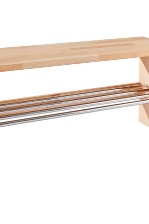 Lavice s botníkem v barvě buku, rozměry 81/40,5/30 cm