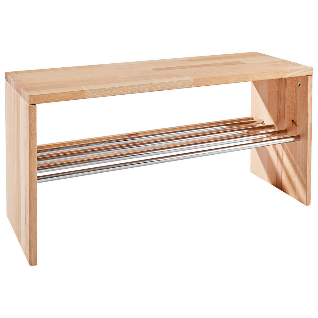 Lavice s botníkem v barvě buku, rozměry 81/40,5/30 cm