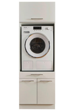 Bílá skříňka nad pračku, rozměry 67,5/200/67,5 cm