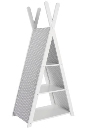 Regál do dětského pokoje v šedé a bílé barvě