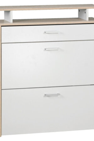 Vyklápěcí botník bílý Sonoma dub