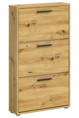 Vyklápěcí botník dub artisan s třemi policemi